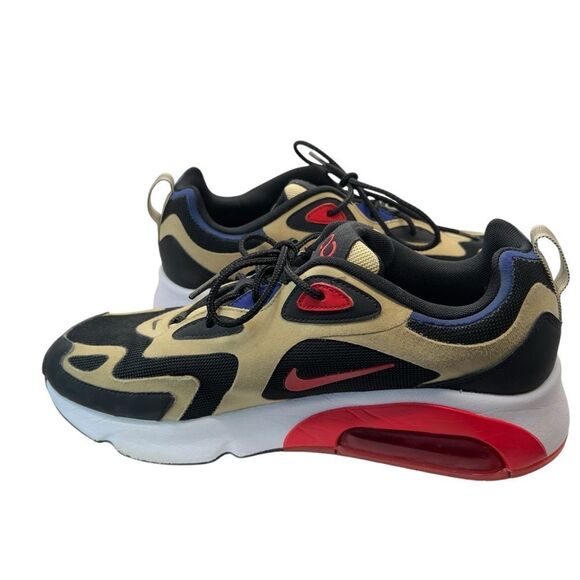 11.5 no insole MEN’S NIKE AIR MAX 200 TEAM GOLD UNIVERSITY RED BLACK - Picture 2 of 10